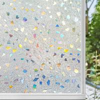 Película de Privacidad para Ventanas con Adhesión Estática de Alta Calidad, Adhesivo Decorativo para Vidrio con Patrón de Color Láser 3D
