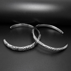 European American Retro Cross Pattern <b>Couple</b> <b>Bracelet</b> Tibetan Silver Open Bangle Men Women Jewelry SZ024 5 - Product Image 2