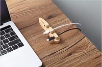 Cadeau unique Écologique en bois de bambou Magnétique câbles gestionnaire cordon organisateur câble gestion clips pour bureau câble organisateur