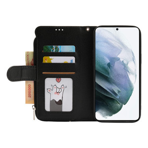 Pochette <span class=keywords><strong>de</strong></span> luxe sac <span class=keywords><strong>de</strong></span> téléphone portable pour Samsung Galaxy S24 Ultra S25 FE S23 Plus S22 PU cuir fermeture éclair sac à main portefeuille couverture <span class=keywords><strong>de</strong></span> livre - Product Image 3