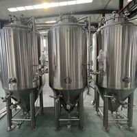 Cuve de Fermentation Conique Sanitaire SUS304 pour Bière Artisanale avec Enveloppe de Refroidissement, Capacités 500L, 1000L, 1500L