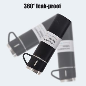 Popular Juego de Regalo de 500 ml para Negocios, Taza Portátil de Acero Inoxidable, Termo con 3 Tapas - Product Image 2