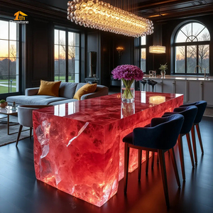 <span class=keywords><strong>Comptoir</strong></span> de bar en résine époxy translucide avec éclairage LED de luxe, cristal onyx, <span class=keywords><strong>pour</strong></span> bar, centre commercial, hôtel, discothèques - Product Image 2