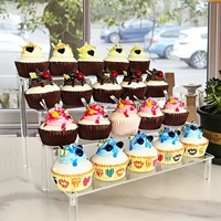 Présentoir en acrylique transparent à 3 niveaux de 30 cm pour Funko Pop, cupcakes, parfums – Support personnalisé détachable en acrylique poli – Vente en gros