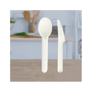 Bagasse Tableware Biodegradable Disposable Eco Friendly Sugarcane Knife Fork And Spoon Cutlery