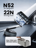 Support de téléphone portable rotatif à 360° pour voiture, support magnétique puissant pour voiture, support de téléphone portable magnétique détachable 2 en 1 avec ventouse