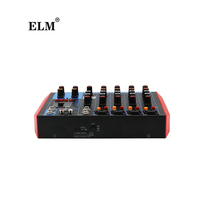 Console de mixage numérique ELM AG-6 à 6 canaux avec alimentation fantôme +48V pour USB MP3, pour utilisation audio professionnelle, scène, DJ, spectacle en direct, karaoké