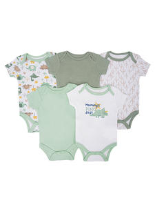 Tutina Estiva Unisex Harper per Neonati, <span class=keywords><strong>Elegante</strong></span> in 100% Cotone Lavorato a Maglia, Casual con Stampa Tinta Unita e Bottoni Triangolari - Product Image 3