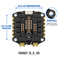 Contrôleur de vitesse brushless 60A 4-en-1 ESC GEPRC TAKER H60 BLS 3-6S LiPo 65A Burst DShot150 300 600 30.5x30.5mm 14.9g