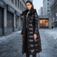 Veste d'hiver pour femmes, taille plus, réversible, en tricot, à capuche, imperméable, rembourrée, avec plumes pailletées et doublure en nylon