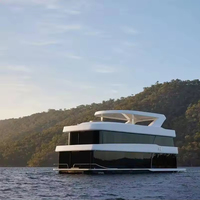Maison flottante de luxe Yacht Maison de bateau de pêche en aluminium Chalet flottant