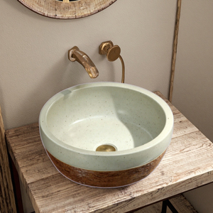 China Wholesale Handmade Ceramic Traditional Design Basin Eco-Friendly Water Resistant <strong>Small</strong> Corner Countertop <strong>Sink</strong> for Bathroom - Product Image 4