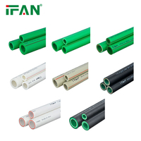 Tuyau en plastique IFAN de haute qualité PN16 pour eau froide 20-160mm, tube d'eau PPR vert pur