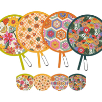 Nouveau 2027 Ventilateur pliable vierge pour sublimation, pour l'extérieur, avec pochette, et Disque volant rond en nylon, jouet pour enfants