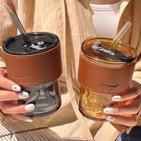 Vente en gros de gobelets de voyage en verre jetables écologiques HONGFEI GLASS 400 ml, logo personnalisé, design minimaliste, portable, pour enfants