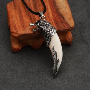 Nouveau design Collier pendentif vintage pour homme à pointes, motif dents de loup, bijou porte-bonheur, amulette dentaire - Product Image 5