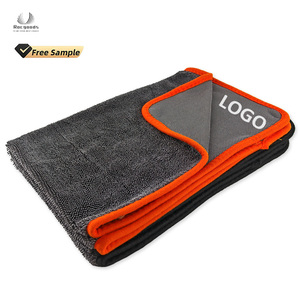 Serviettes de nettoyage en microfibre super absorbantes, compressées, grandes, à séchage rapide, pour le lavage et le detailing automobile, noires - Product Image 1