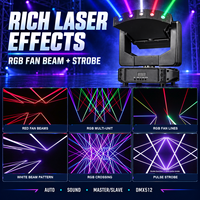 Projecteur laser à 6 têtes couleur pleine, à faisceau ventilateur, 3 axes XYZ, 500mW, DMX512, pour DJ, discothèque, bar, fête, éclairage de scène