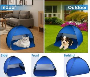 เต็นท์ชายหาดสำหรับสุนัข ที่บังแดดสำหรับสัตว์เลี้ยง แบบพกพาขนาดเล็ก ป้องกันศีรษะจากแสงแดด ทำจากวัสดุโพลีเอสเตอร์ สำหรับตั้งแคมป์กลางแจ้ง - Product Image 4