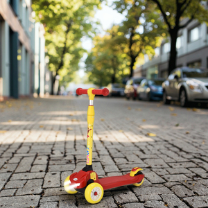 Altura ajustable Durable Ligero Niños <span class=keywords><strong>Scooter</strong></span> 3 Negro Rojo Plegable Juego al aire libre Juguete Niños Hecho Plástico PU Pie trasero - Product Image 1