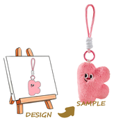 Porte-clés personnalisé en peluche ultra douce avec rembourrage en polyester et coton PP, unisexe, pour fêtes et réconfort