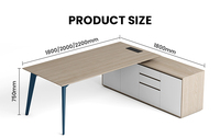 Bureau de direction moderne et minimaliste de qualité supérieure, table de direction de grande taille pour bureau d'entreprise, panneaux acoustiques, caractéristiques ignifuges et imperméables