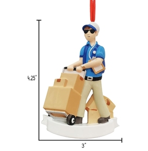 Negozio di natale personalizzato postino albero di natale ornamenti. <span class=keywords><strong>Il</strong></span> postino presenta l'uomo con una scatola - Product Image 2