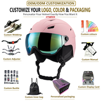 Casque de ski unisexe avec visière pare-soleil et lunettes intégrées, utilisation multisports (XS-L)