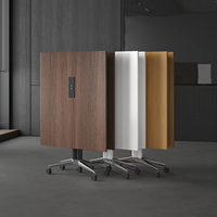 Table de conférence pliante en bambou Mekia Modèle 020 – Design moderne et minimaliste, bureau mobile chic pour entreprises avec rangement amovible