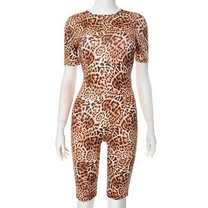 Nuova tuta estiva con stampa leopardata, tuta da <span class=keywords><strong>donna</strong></span> Casual da <span class=keywords><strong>donna</strong></span> a schiena libera, - Product Image 2