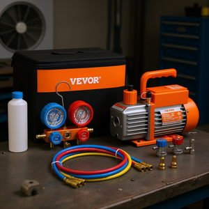 Kit de manomètre et de tuyaux pour pompe à vide Vevor à une seule étape 3,5 CFM, pour réfrigérants R134a, R12, R22 - Product Image 2