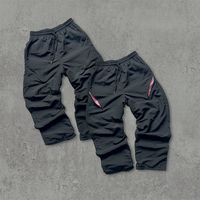 Pantalon de jogging surdimensionné en nylon Ripstop personnalisé, imperméable, écologique, style gothique, couleur marron vieilli froissé, pour le travail en extérieur