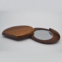 Miroir de poche en bois de rose haut de gamme, facile à transporter, forme elliptique, formes et bois personnalisables, cadeau pour femme