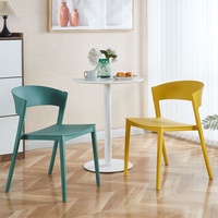 Chaises en plastique pour conférence, style nordique moderne et simple, chaises empilables en plastique blanc, chaises en plastique pour café