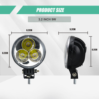 Petite lampe de travail led tout-terrain 3 pouces 9W projecteur pour chariot élévateur tracteur bateau camion 12 volts lampe de travail Led éclairage led 24v