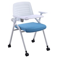 Chaise d'entraînement pliable en maille avec accoudoirs, tableau d'écriture, empilable, pour réunions, salles de classe, bureaux, études, ensemble de bureau, pas de montage requis