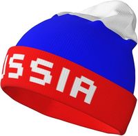 Bonnet en tricot personnalisé avec drapeau russe, en acrylique doux et extensible, idéal pour le ski, le camping, les activités de plein air, les matchs sportifs et le soutien des équipes.