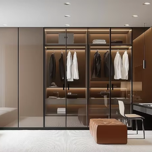 Armoire de chambre à coucher de villa moderne personnalisable, écologique, gain de place, grande capacité, armoires de rangement modulaires pour vêtements - Product Image 1