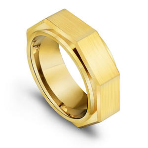 Fábrica Dirce Moda 4 colores 316L anillo de acero inoxidable poligonal Popular anillos baratos para hombres - Product Image 1