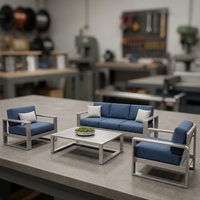 Meubles de jardin, table et chaises de jardin pour villa, ensemble de salle à manger extérieure en teck de luxe, table extérieure pour hôtel, ensemble de salle à manger extérieure pour hôtel