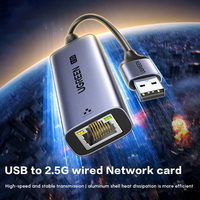 UGREEN Adaptador USB a Ethernet 2,5 Gb, USB 3,0 a RJ45 Red de computadoras Internet LAN Ethernet Dongle para computadora portátil