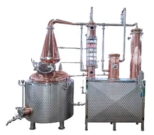 Máquina de destilación de alcohol de cobre ZJ 500L, fabricante de vino de acero inoxidable, whisky, ron, ginebra, destilador, maquinaria industrial