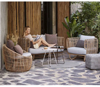 Ensemble de canapés en rotin Couture Jardin, canapé de jardin d'extérieur, chaise de loisirs, ensemble de meubles de jardin