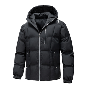 Chaqueta Bomber Gruesa con Capucha para Hombre, con Cierre Frontal, Ecológica y Resistente al Viento, para Uso Casual al Aire Libre - Product Image 1