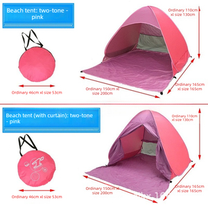 Tente de plage instantanée automatique <span class=keywords><strong>2</strong></span> <span class=keywords><strong>secondes</strong></span>, <span class=keywords><strong>abri</strong></span> solaire instantané pour le camping en plein air - Product Image 6
