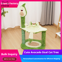 Tour pour chat en peluche sur le thème de l'avocat, hamac pour chat, griffoir en sisal, jouet interactif pour chaton, pour jouer et se reposer