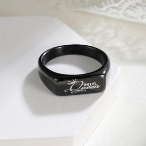 Anneaux de fiançailles, de mariage et de promesse de couleur noire, je t'aime pour toujours, anneaux de roi et de reine pour femmes, hommes, amoureux, ensemble d'anneaux de couple - Product Image 2