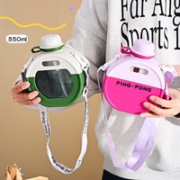Gobelet en plastique au design créatif de ping-pong, gobelet mignon à l'esthétique de dessin animé, bouteille d'eau portable anti-chute pour usage quotidien