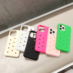 Ciondoli fai da te custodia per telefono con foro morbido per iphone X XS XR 14 pro max 14 plus 13 12 11 divertente Cover posteriore in Silicone morbido - Product Image 2