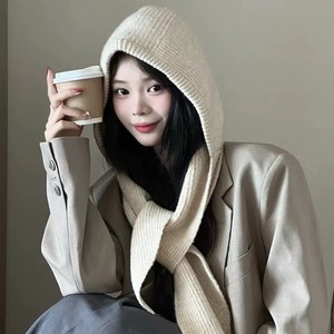 Bán Buôn Tùy Chỉnh Phụ Nữ Áo Thun Dệt Kim <span class=keywords><strong>Hat</strong></span> Khăn Choàng Bọc Đầu Chiếc Khăn Balaclava Mùa Đông Ấm Áp Đội Mũ Trùm Đầu Dài Khăn <span class=keywords><strong>Beanie</strong></span> <span class=keywords><strong>Hat</strong></span> Cho Phụ Nữ - Product Image 4